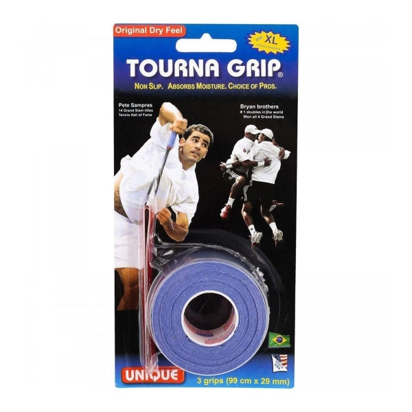 OVERGRIP TOURNA GRIP ORIGINAL AZUL COM 3 UNIDADES