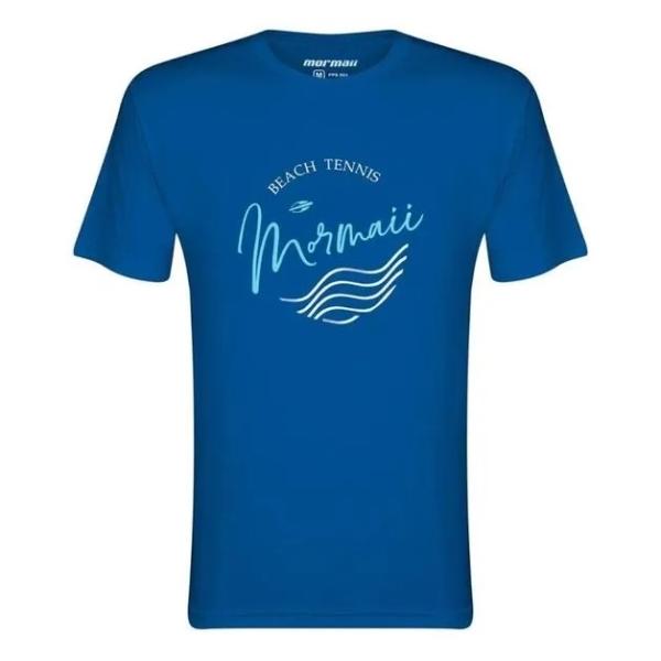 CAMISETA MORMAII MASCULINA BEACH TENNIS ONDAS AZUL PETROLEO