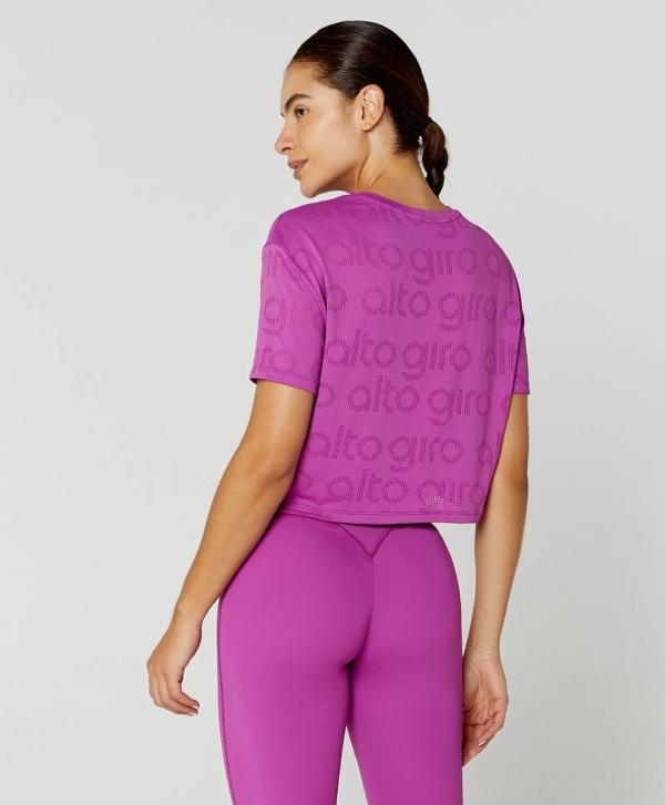 T-SHIRT CROPPED ALTO GIRO MESH ROXO EUFORIA - Image 3