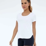 T-SHIRT ALTO GIRO ALONGADA BRANCA