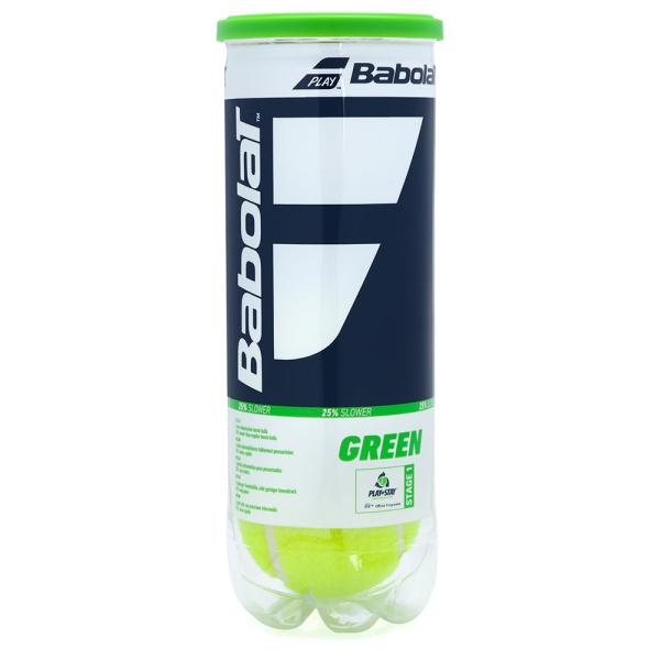 BOLA DE TENIS BABOLAT GREEN STAGE 1 - TUBO COM 3 BOLAS