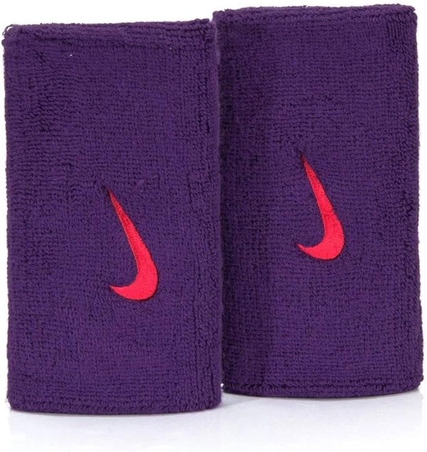 MUNHEQUEIRA NIKE SWOOSH DOUBLE WIDEWRISTBANDS PURPLE/ACTION