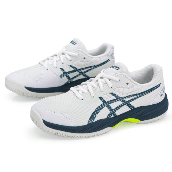 TÊNIS ASICS INFANTIL GEL GAME 9 GS BRANCO COM AZUL E VERDE