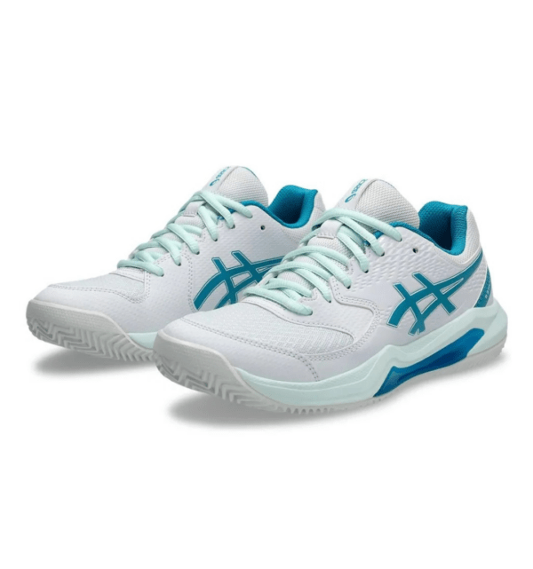 TÊNIS ASICS FEM GEL DEDICATE 8 CLAY BRANCO COM AZUL