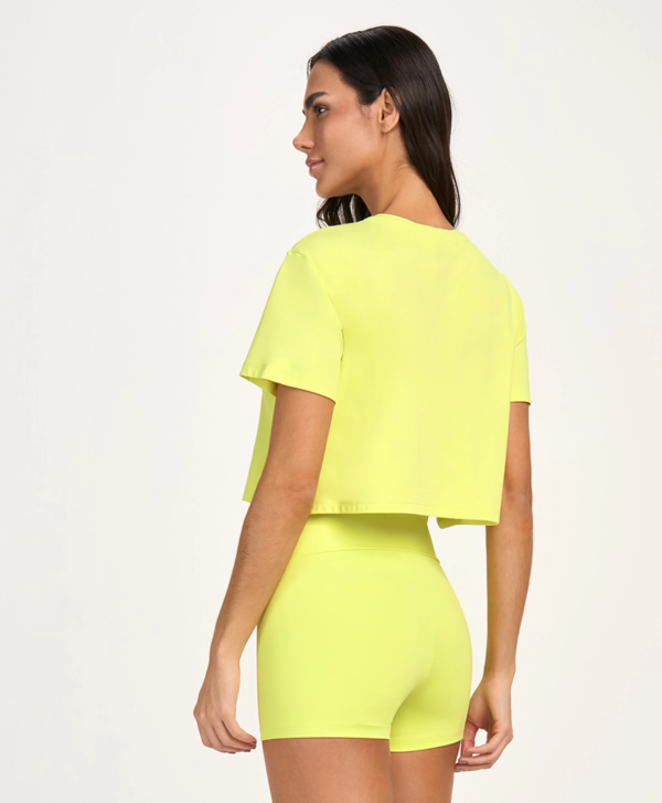 T-SHIRT CROPPED ALTO GIRO FITA PERSONALIZADA VERDE VIBRANTE - Image 2