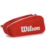 RAQUETEIRA WILSON SUPER TOUR 9 VERMELHA E BRANCA