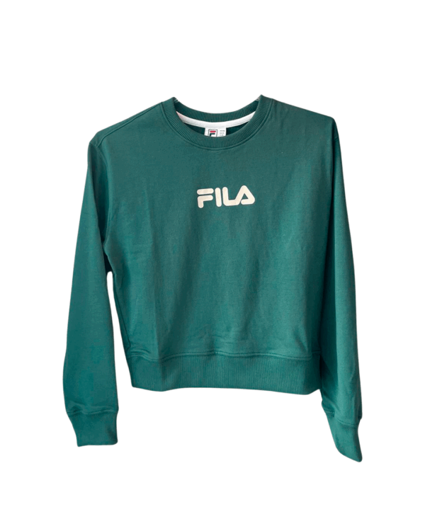 MOLETOM JUVENIL FILA REGULAR LETTER VERDE FLORESTA